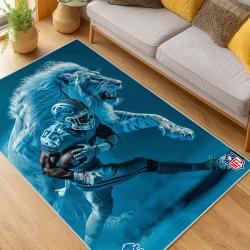nfl detroit lions football team logo sport carpet area rug home decor living room dlw73