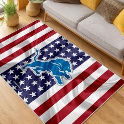 nfl detroit lions football team logo sport carpet area rug home decor living room dlw76