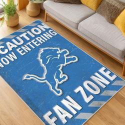 nfl detroit lions football team logo sport carpet area rug home decor living room dlw86