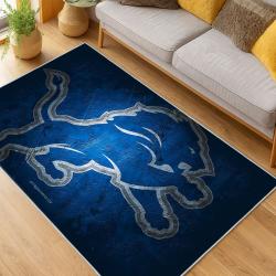 nfl detroit lions football team logo sport carpet area rug home decor living room dlw88