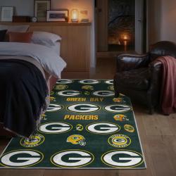 nfl green bay packers area rug non slip football carpet home decor gift idea for fans bedroom gbp100