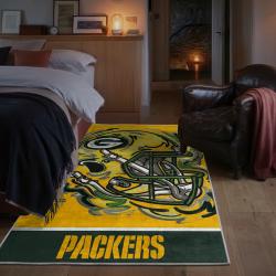 nfl green bay packers area rug non slip football carpet home decor gift idea for fans bedroom gbp110