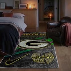 nfl green bay packers area rug non slip football carpet home decor gift idea for fans bedroom gbp111
