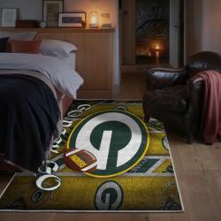 nfl green bay packers area rug non slip football carpet home decor gift idea for fans bedroom gbp117