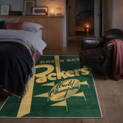 nfl green bay packers area rug non slip football carpet home decor gift idea for fans bedroom gbp120