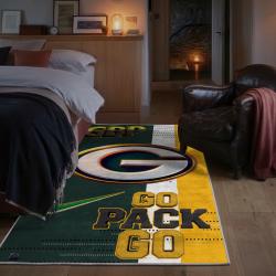 nfl green bay packers area rug non slip football carpet home decor gift idea for fans bedroom gbp124