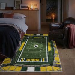 nfl green bay packers area rug non slip football carpet home decor gift idea for fans bedroom gbp128