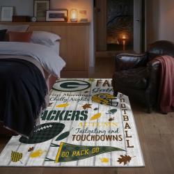 nfl green bay packers area rug non slip football carpet home decor gift idea for fans bedroom gbp140