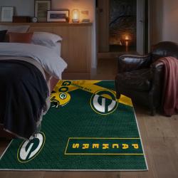 nfl green bay packers area rug non slip football carpet home decor gift idea for fans bedroom gbp142