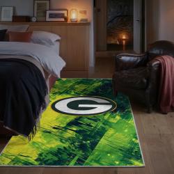 nfl green bay packers area rug non slip football carpet home decor gift idea for fans bedroom gbp163