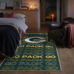 nfl green bay packers area rug non slip football carpet home decor gift idea for fans bedroom gbp171