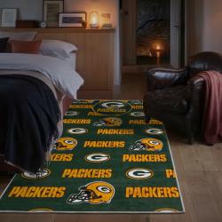 nfl green bay packers area rug non slip football carpet home decor gift idea for fans bedroom gbp174