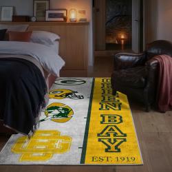 nfl green bay packers area rug non slip football carpet home decor gift idea for fans bedroom gbp187