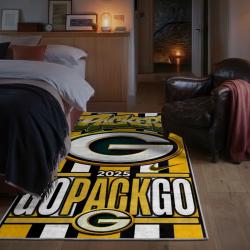 nfl green bay packers area rug non slip football carpet home decor gift idea for fans bedroom gbp189