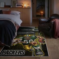 nfl green bay packers area rug non slip football carpet home decor gift idea for fans bedroom gbp191
