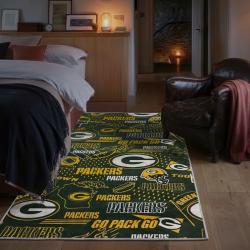 nfl green bay packers area rug non slip football carpet home decor gift idea for fans bedroom gbp196