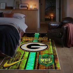 nfl green bay packers area rug non slip football carpet home decor gift idea for fans bedroom gbp42