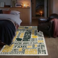 nfl green bay packers area rug non slip football carpet home decor gift idea for fans bedroom gbp47