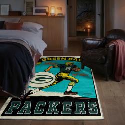 nfl green bay packers area rug non slip football carpet home decor gift idea for fans bedroom gbp51