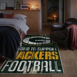 nfl green bay packers area rug non slip football carpet home decor gift idea for fans bedroom gbp52