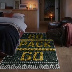 nfl green bay packers area rug non slip football carpet home decor gift idea for fans bedroom gbp60
