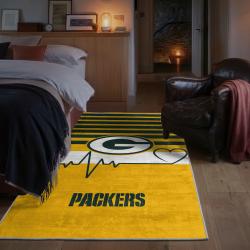 nfl green bay packers area rug non slip football carpet home decor gift idea for fans bedroom gbp64