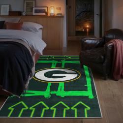 nfl green bay packers area rug non slip football carpet home decor gift idea for fans bedroom gbp68
