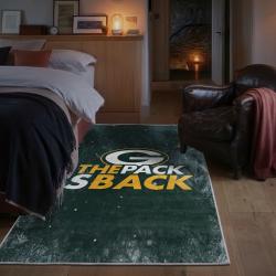 nfl green bay packers area rug non slip football carpet home decor gift idea for fans bedroom gbp80