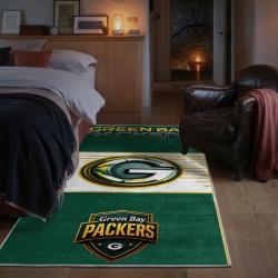 nfl green bay packers area rug non slip football carpet home decor gift idea for fans bedroom gbp82