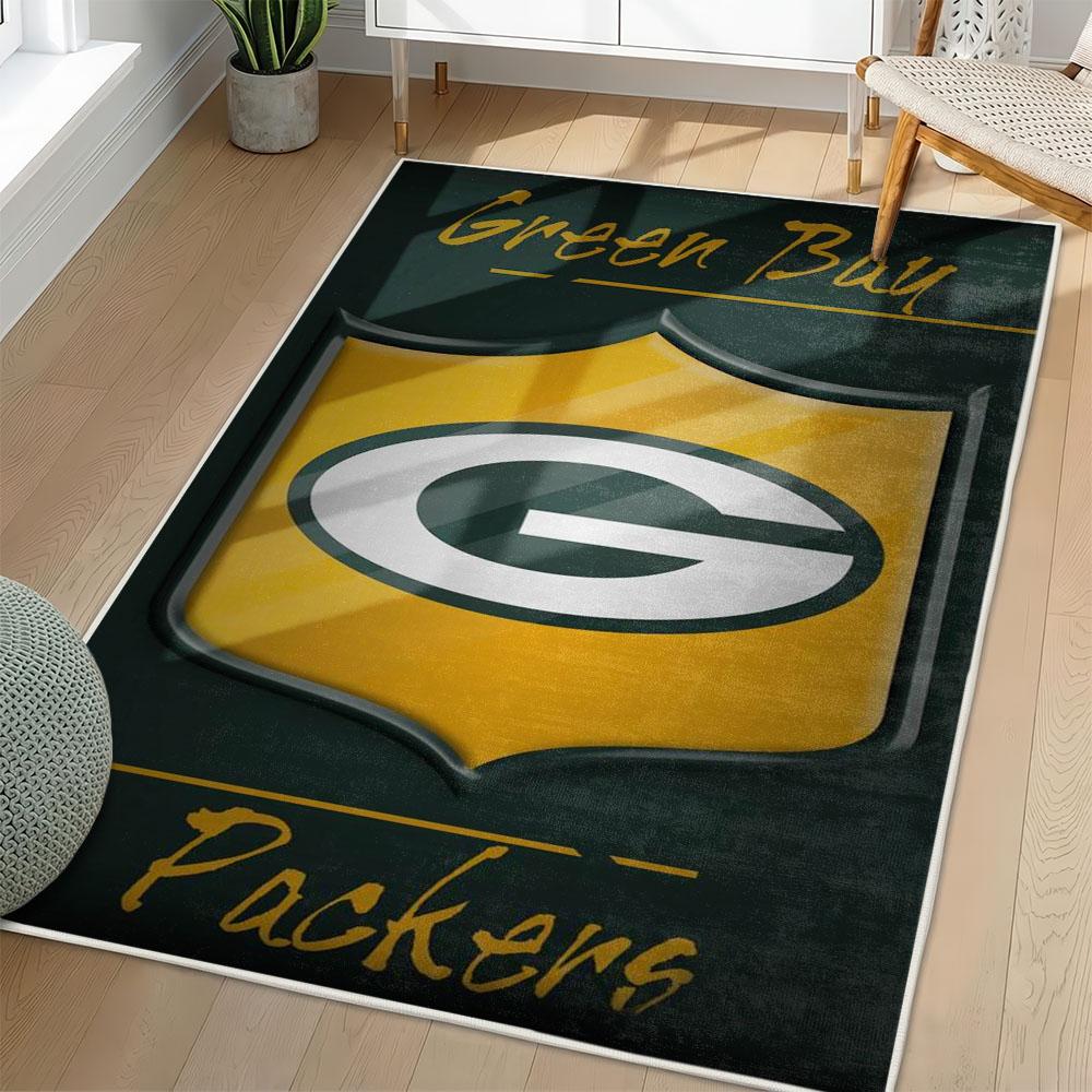 NFL Green Bay Packers Area Rug Non-Slip Football Carpet Home Decor Gift Idea For Fans GBP159 nfl green bay packers area rug non slip football carpet home decor gift idea for fans living room gbp159