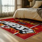 nfl kansas city chiefs football team logo sport carpet area rug home decor bed room kccw104