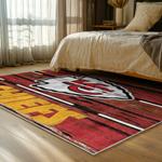 nfl kansas city chiefs football team logo sport carpet area rug home decor bed room kccw106