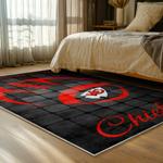 nfl kansas city chiefs football team logo sport carpet area rug home decor bed room kccw107