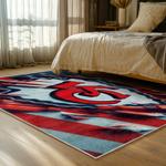 nfl kansas city chiefs football team logo sport carpet area rug home decor bed room kccw120