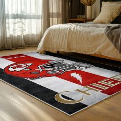 NFL Kansas City Chiefs Football Team Logo Sport Carpet Area Rug Home Decor Gift KCCW129