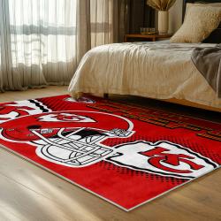 NFL Kansas City Chiefs Football Team Logo Sport Carpet Area Rug Home Decor Gift KCCW131