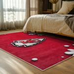 nfl kansas city chiefs football team logo sport carpet area rug home decor bed room kccw135
