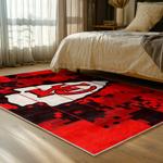 nfl kansas city chiefs football team logo sport carpet area rug home decor bed room kccw136