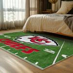nfl kansas city chiefs football team logo sport carpet area rug home decor bed room kccw151