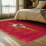 nfl kansas city chiefs football team logo sport carpet area rug home decor bed room kccw152