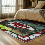nfl kansas city chiefs football team logo sport carpet area rug home decor bed room kccw155