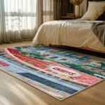 nfl kansas city chiefs football team logo sport carpet area rug home decor bed room kccw159