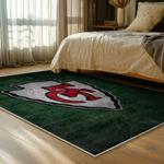 nfl kansas city chiefs football team logo sport carpet area rug home decor bed room kccw163