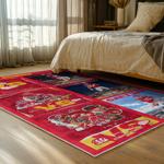 nfl kansas city chiefs football team logo sport carpet area rug home decor bed room kccw166
