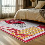 nfl kansas city chiefs football team logo sport carpet area rug home decor bed room kccw171