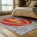nfl kansas city chiefs football team logo sport carpet area rug home decor bed room kccw174
