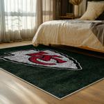 nfl kansas city chiefs football team logo sport carpet area rug home decor bed room kccw180