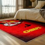 nfl kansas city chiefs football team logo sport carpet area rug home decor bed room kccw183