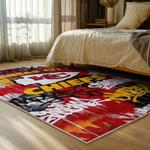nfl kansas city chiefs football team logo sport carpet area rug home decor bed room kccw187