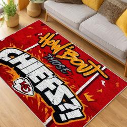nfl kansas city chiefs football team logo sport carpet area rug home decor living room kccw104